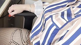 The Secretary Takes a Break in the Office and Starts Masturbating.