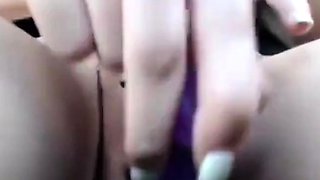 Blonde Babe Masturbates with Dildo and Squirts in Car
