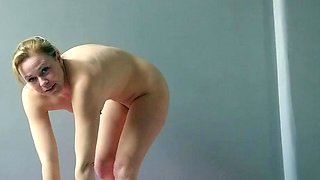 blonde teen pregnant girl has her pussy masturbated