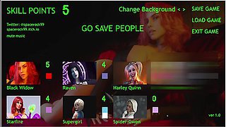 Spider Gwen, Carol Fonda And Car Toon In Super Heroes Parody Full Game All Sex Scenes