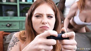 Brazzers Exxtra featuring Harlow West and Lucy Foxx's doggystyle sex