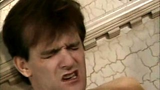 Beautiful Brunette Big Boobs Rides Fake Cock