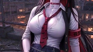 Cute vampire student, waiting for you on the roof at night