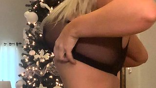 Cute blonde with big boobs solo