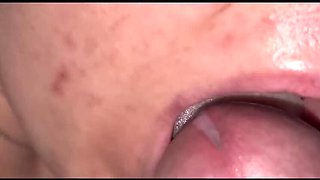 Leo15398 Blowjob - Creamy Cum in Mouth Close-Up