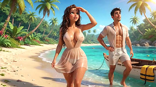 Shipwrecked Stepmom and Stepson Ignite Steamy Passion on a Tropical Island Paradise (ai Generated)