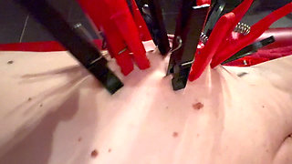 BDSM Room - on the Stretching Rack with Clothespins