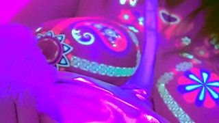 Neon Glow Massive Tits Masked Hottie Goes Wild Solo Masturbating with Anime Moans - Lilykoti
