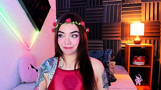 Cute Babe Plays Her Small Tits and Dildo