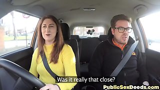 Bigtitted driving student pussyfucked