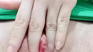Alone at Home Playing with My Greasy and Hot Pussy