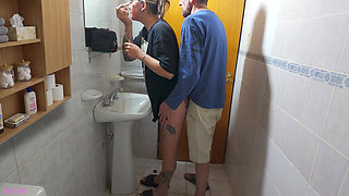My wife almost caught me fucking my brother's wife in the bathroom
