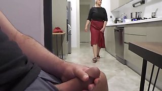 Caught Jerking Off While Watching My Huge Ass Hijab Stepmom. 6 Min