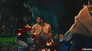 August Skye's Wild Threesome Passion Explodes with Black Heat