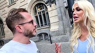 Sexy blonde teen blowjob and gangbanged then creampied