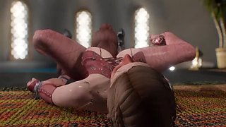 3D Lesbian Tribing Kissing UNCENSORED - Big Tits Scissoring Orgasms