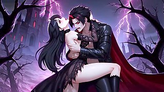 Bondage & discipline, covered in cum, vampire