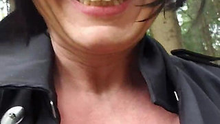 Julie Strips Naked on the Side of the Road and Squirts