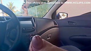 Risky Handjob On The Street For Redhead On The Street!