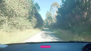 Stepson Unzips Desi Stepmoms Bra On A Car Drive - Boobs Pressing In Public Road Trip