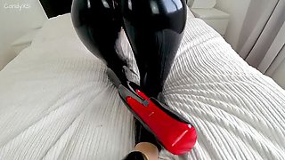 Hot Blonde in Latex Leggings Pulls Stranger for Public Doggy Style Fuck
