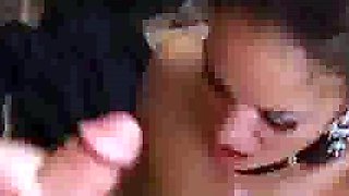 Mexicana blowjob with her big boobs