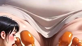 SSBBW Foot Domination - Skinny Girl Cleaning Honey From Fat Feet