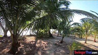 Public beach Asian GF bj and nail