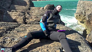 Triple Wetsuit Layer Fetish Vibrator Cum Play in Full Neoprene