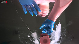 Nurse Lexi's Cum Collection POV: Ass and Tits Pressed on Glass - Handjob, Titfuck, BJ, Wild Ride and Facial