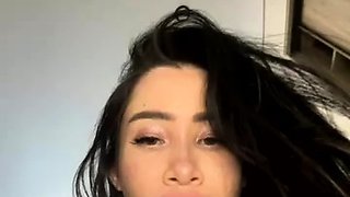 Lovely Amateur teen brunette masturbating outdoor