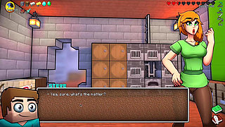 Hornycraft Minecraft Parody - Jenny Gives Steve a Hot Footjob for a Diamond! (hentai Game Gameplay)