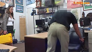 amateur hot woman with glasses boned at the pawnshop