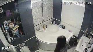 Busty 18yo Brunette College Girl takes Quick Shower Before Going To College - Big ass