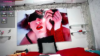 Brunette amateur babe strips off and masturbates