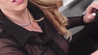 Horny Office Secretary Masturbating at Work