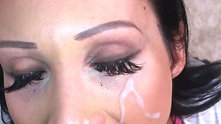 Hot brunette big boobs toying pink pussy