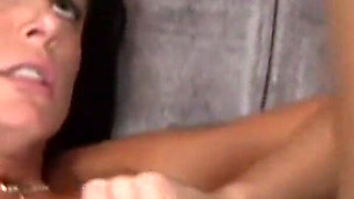 Horny big ass brunette loves a warm load on her face from his BBC