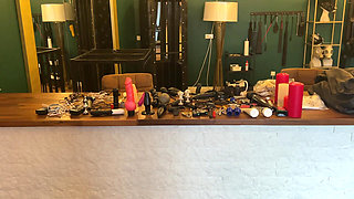 Hot Fetish Session with Dominant Babes and Submissive Stud