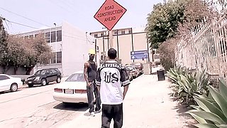 Latin guy gets bent over and fucked in his ass by black stud