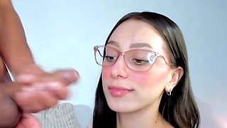 Cute Babe Surprises Her Friend with a Hot Blowjob