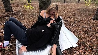 Delightful Busty blonde masturbating pussy outdoor