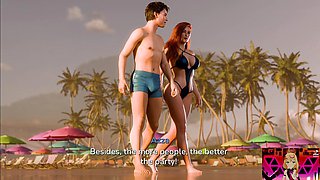 3d animated beauties in striptease, pole dance  oral action