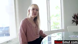Step Nana and Her Best Friend Give Hot Blowjobs to Young Stepgrandson