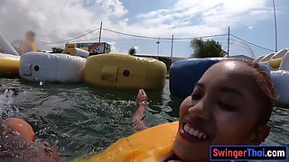 Perfect bum Thai GF water park fun