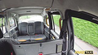 Well-proportioned Ava Austen's taxi scene