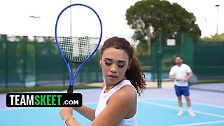 Pointy tennis babe willow gets banged by coach after experience