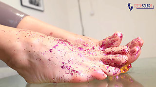 Sexy Ukrainian Glitter Feet POV Teasing