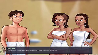 Scorching hot gamer babe plays Summertime Saga uncensored