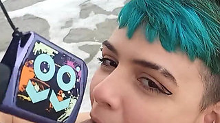 Influencer Sucking Dick in Public on a Beach